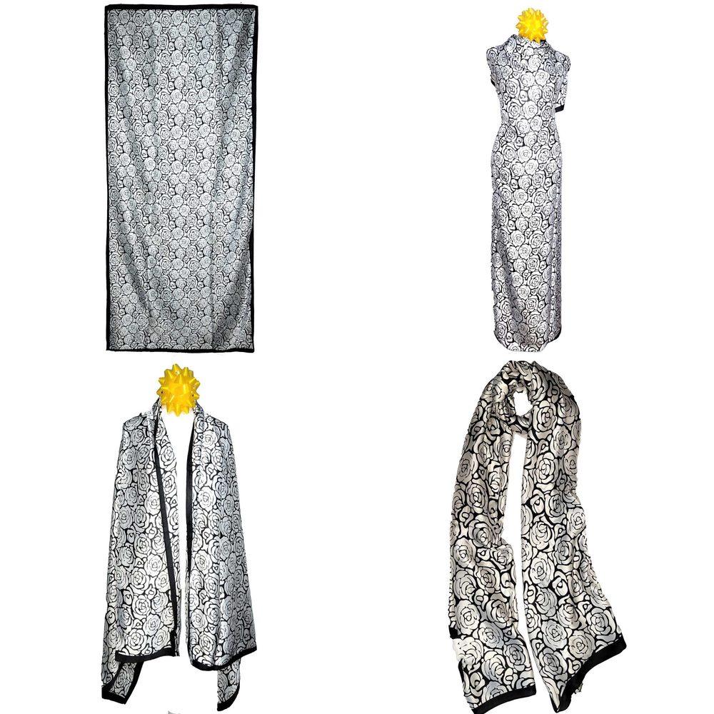 NWT Long Soft Scarf 35"x70" Rectangle Silk Feeling 100% Shawl Wrap 02831